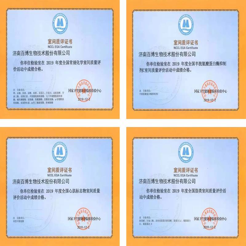 Baibo Biotech obtuvo múltiples certificados de evaluación de calidad del Centro Nacional de Inspección en 2019